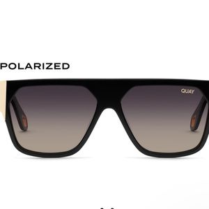 Quay Go Off Black/Smoke Taupe Polarized Sunglasses.